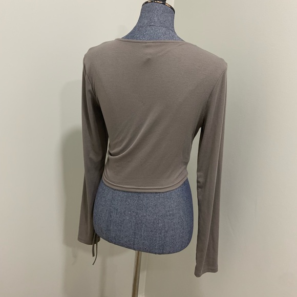 Mauve I❤️it cross over long sleeve top - Picture 3 of 4